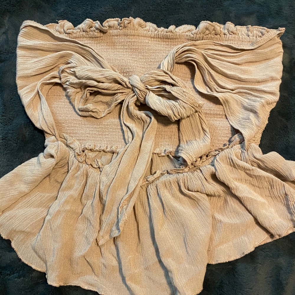 Strapless tie up crop top - Picture 3 of 6